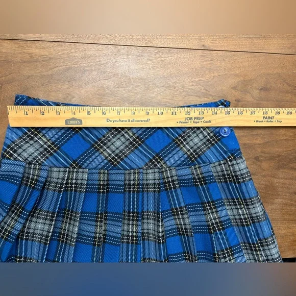 Vintage Y2K Blue Plaid Mini Skirt - Picture 6 of 7